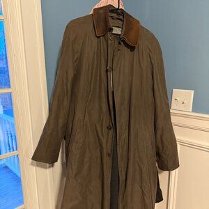 Men's Joseph Abboud Overcoat, Removable Lining, Real Leather Collar